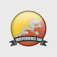 Bhutan Round Independence Day Badge vector