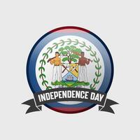 Belize Round Independence Day Badge vector