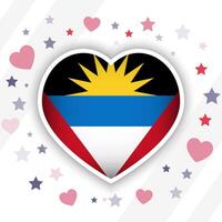 Creative Antigua and Barbuda Flag Heart Icon vector