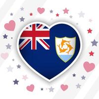 Creative Anguilla Flag Heart Icon vector