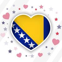 creativo bosnia y herzegovina bandera corazón icono vector