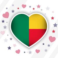 Creative Benin Flag Heart Icon vector