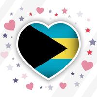 Creative Bahamas Flag Heart Icon vector