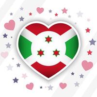 Creative Burundi Flag Heart Icon vector