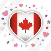 creativo Canadá bandera corazón icono vector