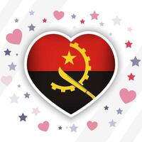 creativo angola bandera corazón icono vector