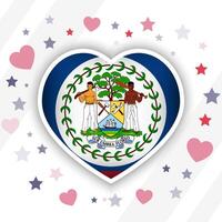 Creative Belize Flag Heart Icon vector