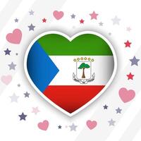 Creative Equatorial Guinea Flag Heart Icon vector