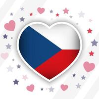 Creative Czech Republic Flag Heart Icon vector