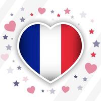 creativo Francia bandera corazón icono vector