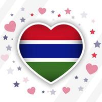 creativo Gambia bandera corazón icono vector