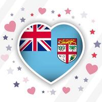 Creative Fiji Flag Heart Icon vector