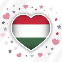 Creative Hungary Flag Heart Icon vector