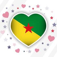 Creative French Guiana Flag Heart Icon vector