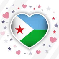 Creative Djibouti Flag Heart Icon vector