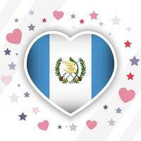 creativo Guatemala bandera corazón icono vector