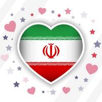 Creative Iran Flag Heart Icon vector