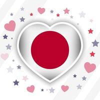 creativo Japón bandera corazón icono vector