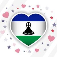 Creative Lesotho Flag Heart Icon vector