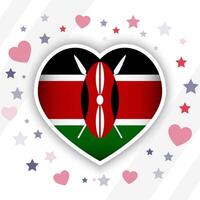 Creative Kenya Flag Heart Icon vector