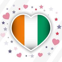Creative Ivory Coast Flag Heart Icon vector