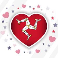 Creative Isle of Man Flag Heart Icon vector