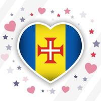 Creative Madeira Flag Heart Icon vector