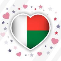 Creative Madagascar Flag Heart Icon vector