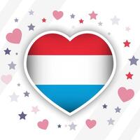 Creative Luxembourg Flag Heart Icon vector