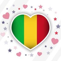 Creative Mali Flag Heart Icon vector