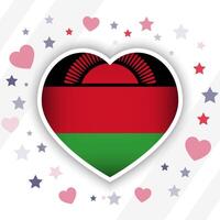 Creative Malawi Flag Heart Icon vector