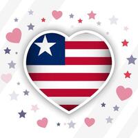Creative Liberia Flag Heart Icon vector