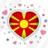 creativo macedonia bandera corazón icono vector