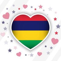 Creative Mauritius Flag Heart Icon vector
