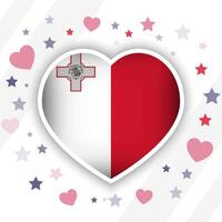 Creative Malta Flag Heart Icon vector