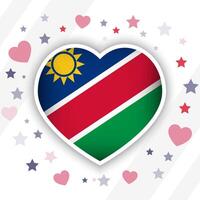 creativo Namibia bandera corazón icono vector