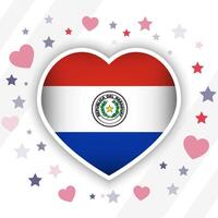 Creative Paraguay Flag Heart Icon vector