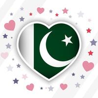 creativo Pakistán bandera corazón icono vector