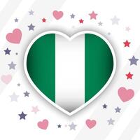 creativo Nigeria bandera corazón icono vector