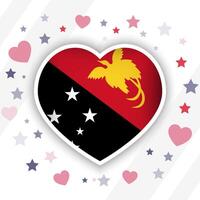 Creative Papua New Guinea Flag Heart Icon vector