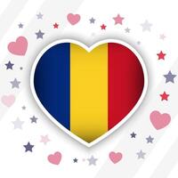 creativo Rumania bandera corazón icono vector