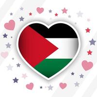 creativo Palestina bandera corazón icono vector
