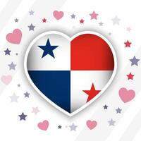 creativo Panamá bandera corazón icono vector