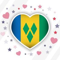 Creative Saint Vincent and the Grenadines Flag Heart Icon vector