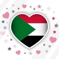 Creative Sudan Flag Heart Icon vector