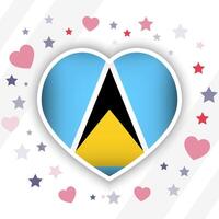 Creative Saint Lucia Flag Heart Icon vector