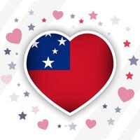 Creative Samoa Flag Heart Icon vector