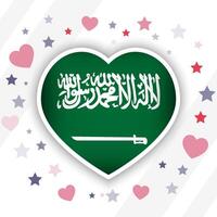 Creative Saudi Arabia Flag Heart Icon vector