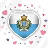 Creative San Marino Flag Heart Icon vector