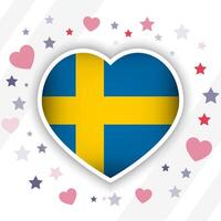 Creative Sweden Flag Heart Icon vector